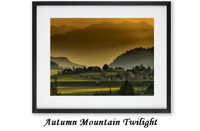 Autumn Mountain Twilight Framed Print